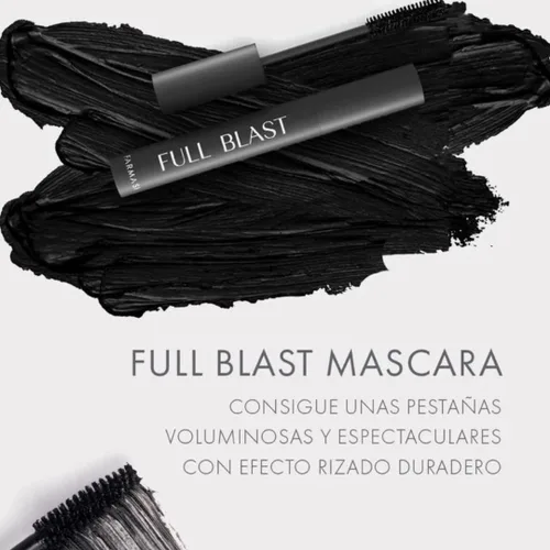 Miniatura 2 de FARMASi Full Blast suaviza e hidrata la máscara de pestañas, maquillaje ultra negro, voluminizante, alargamiento, oliva girasol y cera de Shorea