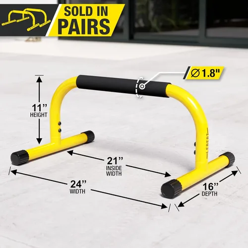 Miniatura 3 de Lebert Parallette Bars - Equipo de entrenamiento de peso corporal resistente para inmersiones, flexiones, sesiones en L y entrenamientos de núcleo