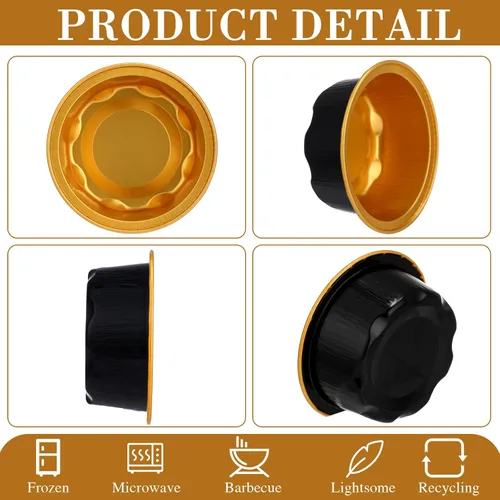 Miniatura 7 de Eaasty 150 tazas para hornear con tapas, forros para magdalenas de 1.6 onzas, papel de aluminio, mini moldes para tartas, pequeños recipientes Negro