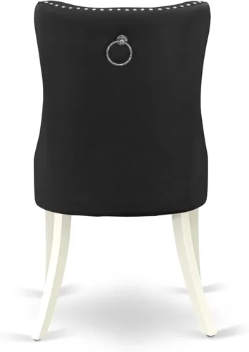 Miniatura 9 de East West Furniture ANDA5-LWH-12 - Juego de cocina de 5 piezas que contiene una mesa de comedor redonda con pedestal y 4 sillas Parson tapizadas