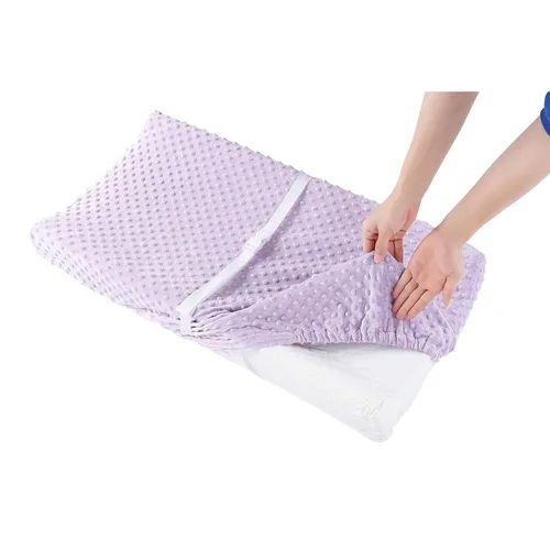 Miniatura 6 de Funda para cambiador de bebé, súper suave, con lunares Minky para bebés, niñas y niños, ultra cómoda, segura para bebés, se ajusta a almohadillas