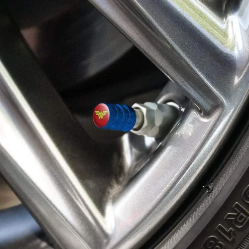 Miniatura 6 de GRAPHICS & MORE - Tapones para válvula de neumático de aluminio con el logo clásico de Wonder Woman Azul