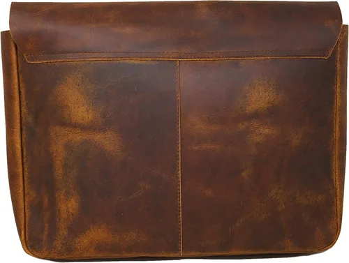 Miniatura 6 de Carpeta de cuero, organizador de carpetas de archivos de cuero de grano completo, portafolio para hombres, funda de cuero espaciosa para portátiles