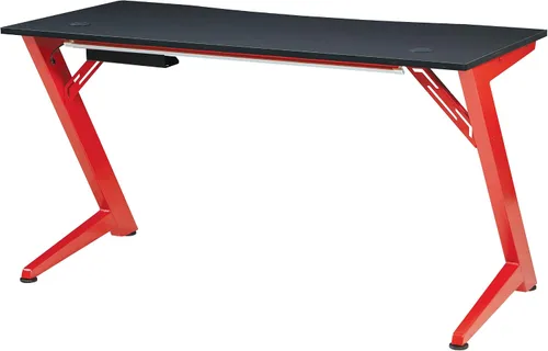 Miniatura 9 de OSP Home Furnishings Beta Battlestation - Escritorio para juegos con luces LED RGB Bluetooth, color rojo mate