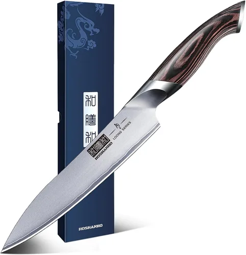 HOSHANHO Cuchillo de Cocina de 6 Pulgadas, Cuchillo de Chef Japonés de Acero Inoxidable de Alto Carbono Ultra Afilado, Cuchillo Utilitario de Cocina