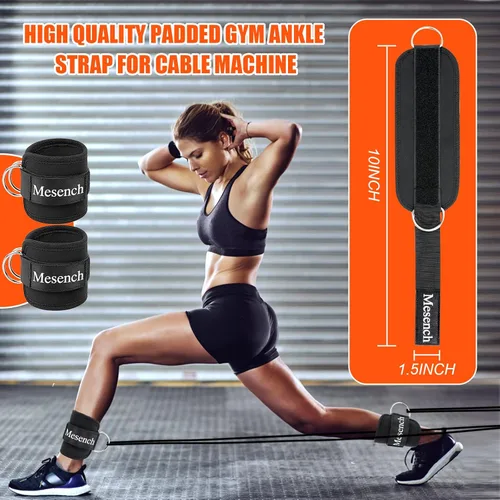 Miniatura 2 de Correas de tobillo para accesorios de máquina de cable, tobillera de gimnasio para patadas, entrenamientos de glúteos, ideal para extensiones