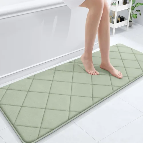 Miniatura 211 de OLANLY Tapete de baño de espuma viscoelástica de 24 x 16 pulgadas, ultra suave y absorbente, lavable a máquina, cómodo tapete de baño para suelo
