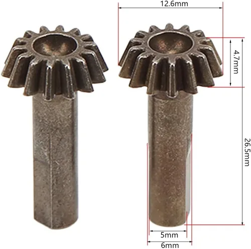 Miniatura 6 de Engranaje cónico a control remoto, 2 piezas de engranajes cónicos de hierro duraderos para piezas de orugas RC a escala 1/10, aficionados