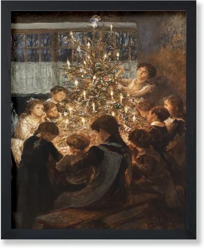 Miniatura 7 de Poster Master Impresión de pintura vintage de árbol de Navidad, póster retro de vacaciones, arte de invierno, diseño abstracto melancólico de pared