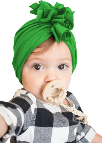 Miniatura 2 de LDDCX Gorro de punto para bebé con lindos lazos, turbante, gorro para envolver (MZ6)