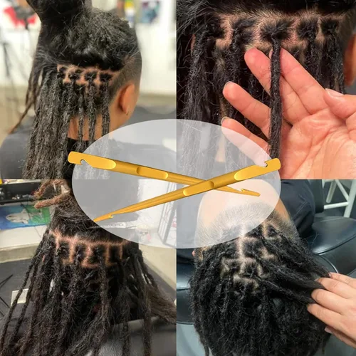 Miniatura 6 de Herramienta de entrelazado, para rastas Microlock, herramientas de reapriete sin esfuerzo para rastas y hermanas, peinados, agujas de ganchillo
