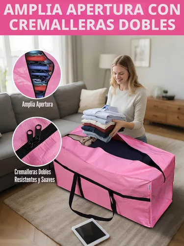 Miniatura 4 de WORKPRO 1 Pack Bolsa de Transporte Extra Grande de 66 Galones con Cremalleras, Asas de Transporte, Resistente, Impermeable, Maletas