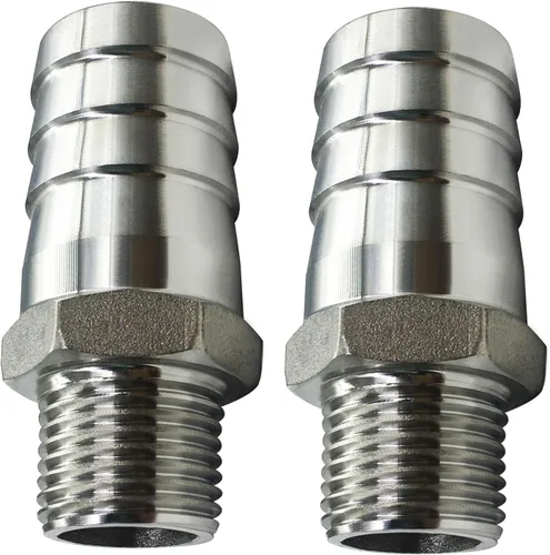 Miniatura 4 de Beduan Acero Inoxidable 1" Púa de Manguera a 1" Macho NPT para Ajuste de Elaboración Casera de Agua y Aire