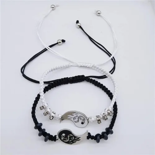 Miniatura 4 de INENIMARTJ Juego de 4 collares de pulsera de dragón a juego para mujeres y hombres, Yin Yang para parejas, collares con colgante para novio, novia