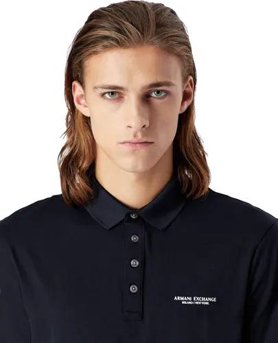 AX ARMANI EXCHANGE - Polo de manga corta con logotipo en contraste para hombre