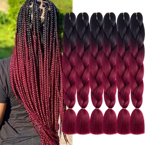 Miniatura 36 de Beige (613#) 6 paquetes de cabello trenzado de 24 pulgadas, de fibra sintética, sin picazón, extensiones de cabello para trenzar jumbo, textura