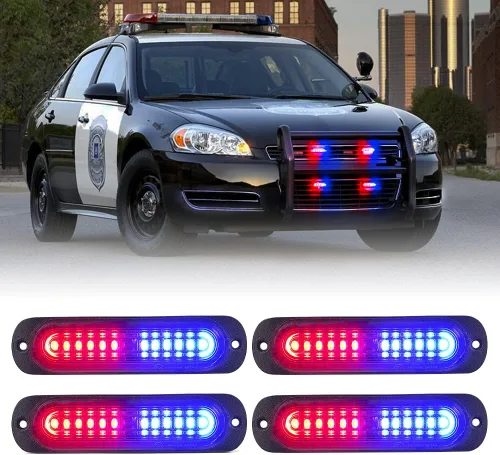 Miniatura 14 de Xprite Kit de 12 luces LED estroboscópicas de emergencia ámbar, superficie empotrada, marcador lateral, parrilla de advertencia de peligro, cabeza