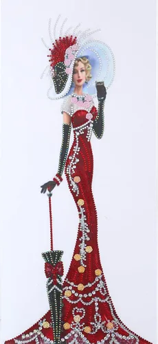 Miniatura 10 de LUSandy Kit de pintura de diamantes 5D para mujer, taladro parcial, con forma especial, diamantes de imitación de cristal, para decoración de pared