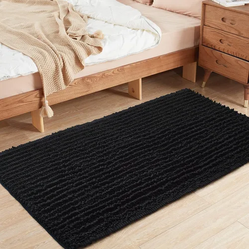 Miniatura 32 de FLOLEOPA Alfombras de Baño de Microfibra de Felpa Suave, Alfombras de Baño Absorbentes Antideslizantes Lavables a Máquina, Tapetes de Baño para Beige