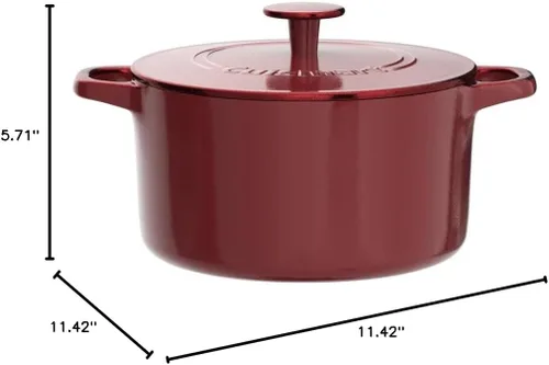 Miniatura 2 de Cuisinart Chef's Classic - Cacerola cubierta de hierro fundido esmaltado, redonda (Rojo Cardinal, 5 cuartos)