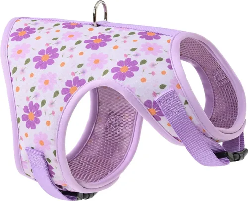 Miniatura 11 de Mile High Life Arnés para perro, chaleco floral de malla de aire para perros y gatos pequeños de 20 libras, fácil de poner, cierre fácil ajustable