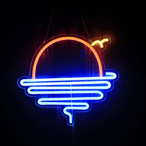 Miniatura 19 de Letrero de neón LED con diseño de puesta de sol y salida del sol, para decoración de pared, surf, océano, decoración de dormitorio, sala de estar