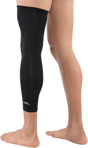 Miniatura 6 de Copper Compression Manga de compresión para piernas, soporte estabilizador de rodilla con infusión de cobre para correr, desgarro de menisco, ACL
