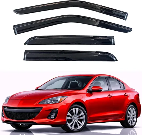 Miniatura 9 de KPY Visor de Ventana Compatible con Hyundai Accent Sedan 2012-2017, Protector de Lluvia de 4 Piezas Deflectores de Ventilación de Ventana Lateral
