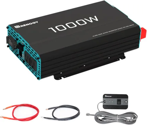 Miniatura 13 de Renogy Inversor P2 de onda sinusoidal pura de 2000W, convertidor de 12V CC a 110V CA, inversores de energía solar fuera de la red para vehículos