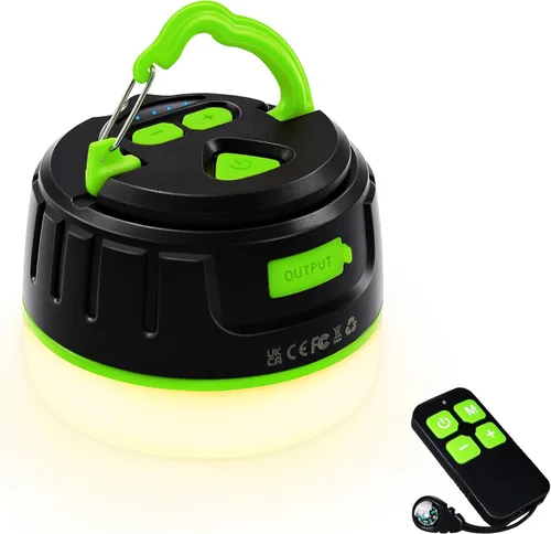 Miniatura 11 de Yonktoo Linterna de camping recargable, 300 horas de funcionamiento, 6400 mAh, IPX5 impermeable para tienda de campaña para camping, senderismo