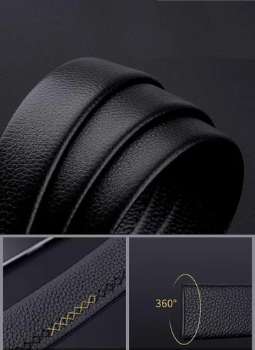 Miniatura 4 de VANNANBA Leather ratchet Belts for Men Automatic Buckle Casual Work Dress Belt with Gift Box