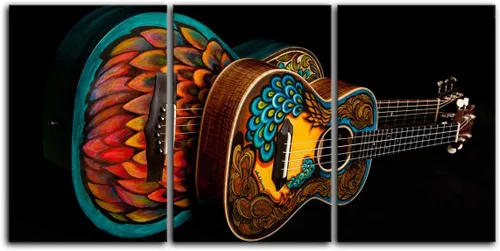 Miniatura 2 de Urttiiyy Arte de pared con música de guitarra, arte abstracto, impresiones en lienzo, arte para decoración del hogar para sala de estar, dormitorio