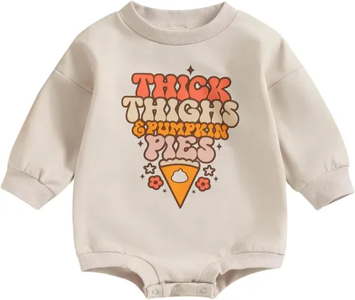 Miniatura 56 de FOCUSNORM Disfraz de Halloween para bebé recién nacida, sudadera de calabaza, mameluco de manga larga para otoño e invierno