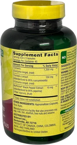 Miniatura 5 de Curcumina de cúrcuma 1500mg con cápsulas de pimienta negra, 90 unidades (paquete de 1), en caja por Fusion Shop Store