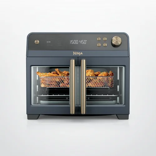 Miniatura 11 de Ninja Horno de freír de aire Premier de puerta francesa Funciones 10 en 1 Capacidad de 20.3 cuartos de galón Cesta de freidora de aire de 5
