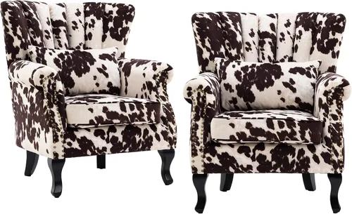 Miniatura 11 de CHAIRUS - Silla decorativa moderna de mediados de siglo con respaldo de canal, cómoda silla de sofá individual, silla con reposabrazos y almohada
