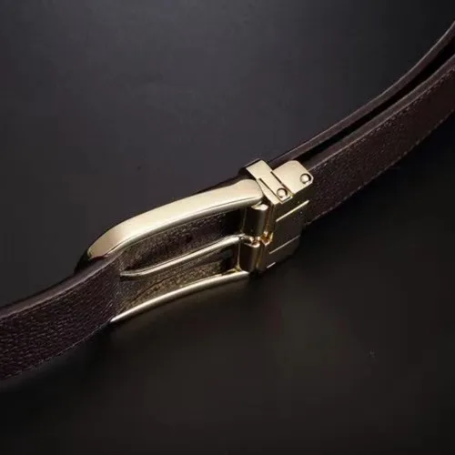Miniatura 7 de IMQSQIK Cinturones de vestir de cuero genuino para hombres, 1.38 pulgadas, diseño moderno y clásico para el trabajo, negocios y casual