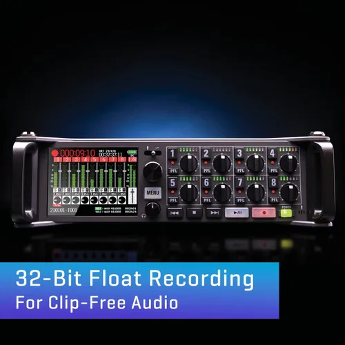 Miniatura 2 de Zoom F8n Pro Field Recorder/Mixer para cineastas y músicos con 8 entradas XLR/TRS, preamplificadores de calidad profesional, 10 canales de grabación