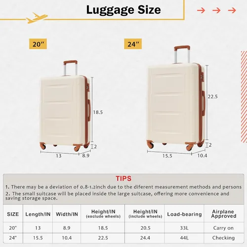 Miniatura 133 de Merax Equipaje, maleta extensible rígida con ruedas giratorias ligeras, Negro -, 40/48/52