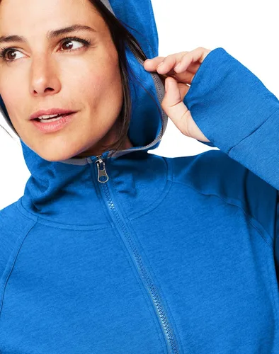 Miniatura 3 de Hanes Sudadera deportiva de forro polar con capucha y cremallera completa para mujer