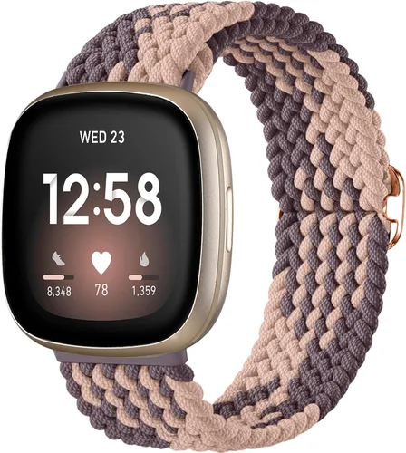 Miniatura 17 de Maledan Banda elástica trenzada compatible con Fitbit Sense/Versa 3/4 y Sense 2, correa elástica suave para reloj inteligente, accesorio