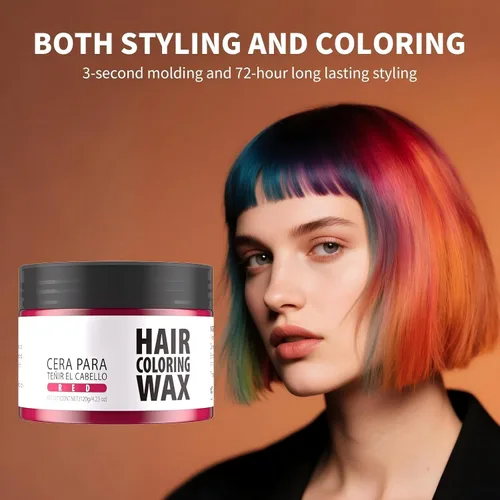 Miniatura 3 de Gowwim Color de cera para el cabello, tinte temporal para el cabello, cera natural y no grasosa para mujeres y hombres Púrpura