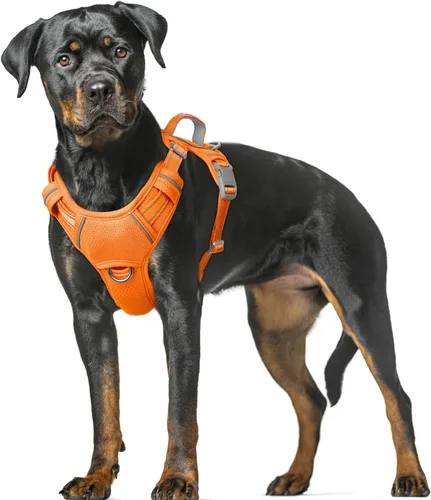 Miniatura 19 de BARKBAY Arnés para Perro Sin Tirones Talla Grande Arnés Reflectante para Perro con Clip Frontal y Asa de Control Fácil para Caminar Entrenar Correr