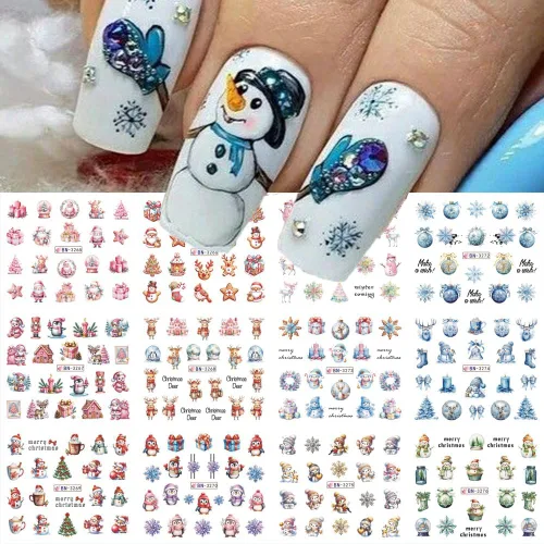 Miniatura 9 de Calcomanías de arte de uñas de Halloween, calcomanías de transferencia de agua, 12 unidades, calabaza, esqueleto, araña, fantasma, hoja de arce