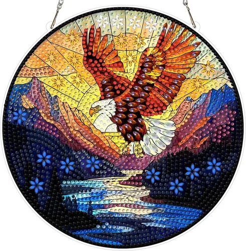 Miniatura 9 de MXJSUA Adornos colgantes de escena de otoño con kits de cadena para adultos, pintura de diamantes de cristal de forma especial 5D, decoración