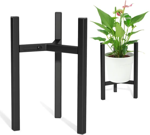 Blvornl Soporte ajustable para plantas, soporte de metal moderno de mediados de siglo, 3 patas, resistente para macetas de 8 a 12 pulgadas, soporte