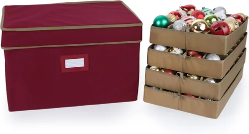 Miniatura 23 de Covermates Keepsakes – Caja de almacenamiento ajustable de 72 piezas – Capacidad para adornos de 4 pulgadas – Resistente – Asas – apilables