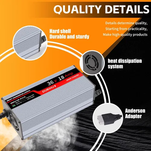 Miniatura 2 de Cargador de batería de litio LifePo4 de 43.8V 18A inteligente para carrito de golf, RV y batería de motor de 36V con enchufe Anderson, terminal