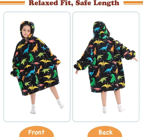 Miniatura 4 de Century Star - Manta con capucha portátil para niños, bebés, sudadera de gran tamaño, sudadera de forro polar bonita, manta Sherpa para niñas y niños