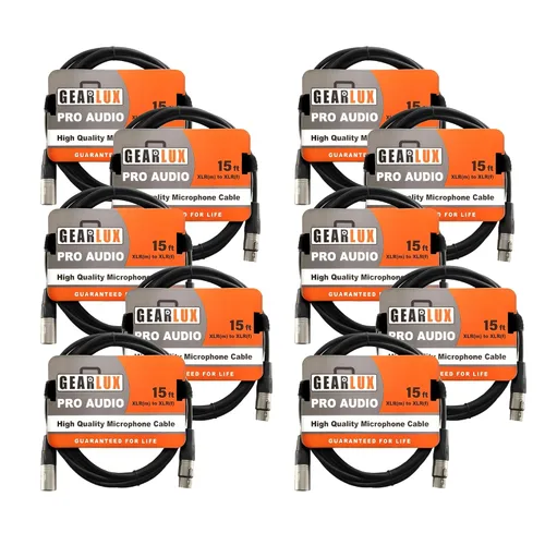 Miniatura 29 de Gearlux – Cable de micrófono XLR, completamente balanceado, macho a hembra, 25 pies - Paquete de 3